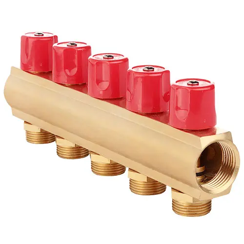 Балка колекторна FADO з вентилями 1"x3/4" x5 - Зображення 1