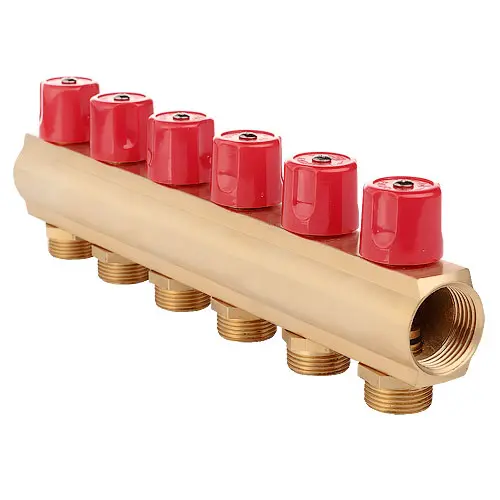 Балка колекторна FADO з вентилями 1"x3/4" x6 - Зображення 1