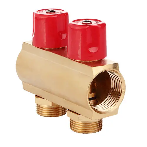 Балка колекторна FADO з вентилями 1"x3/4" x2 - Зображення 1