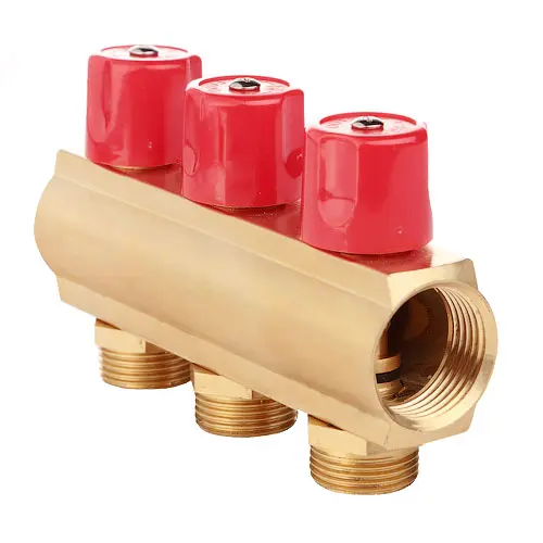 Балка колекторна FADO з вентилями 1"x3/4" x3 - Зображення 1