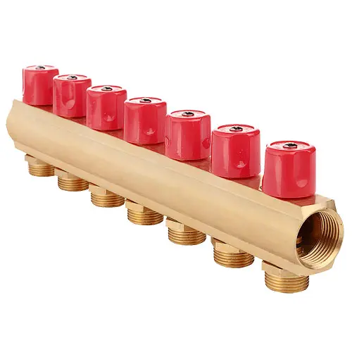 Балка колекторна FADO з вентилями 1"x3/4" x7 - Зображення 1
