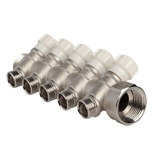 Колектор з вентильними кранами FADO 3/4"x1/2"x5 - Зображення 1
