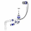Сифон для ванни FADO гофра 40×40/50 з напівавтоматичним переливом 580мм та ревізією мініатюра 2